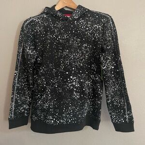 DSG Dicks Sporting Good Black and white splatter hoodie sweatshirt XL 18 NWT